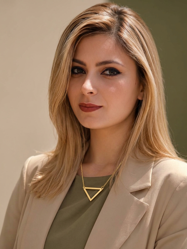 گردنبند طرح مثلث مینیمال