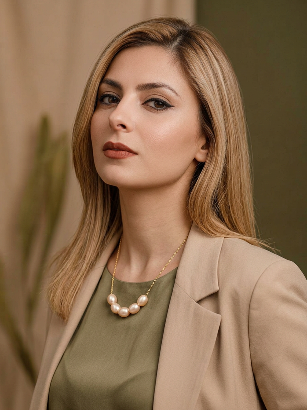 گردنبند طرح لبخند مروارید