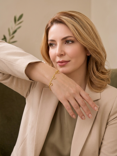 دستبند پولکی قلب
